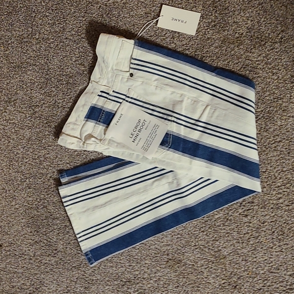 Le Crop Mini Boot Baja Stripe Jean's Size 25 New - Picture 6 of 13